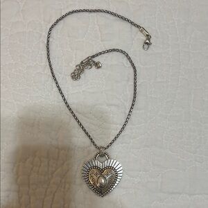 Brighton Silver Heart Necklace with Intricate Design